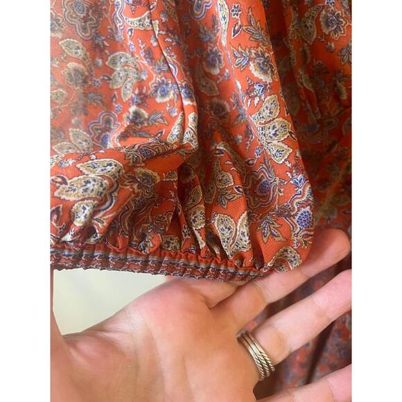 Max Studio London Floral VNeck 3/4 Sleeve Lined Maxi Dress Ruffled Hem Small NWT - Picture 3 of 10